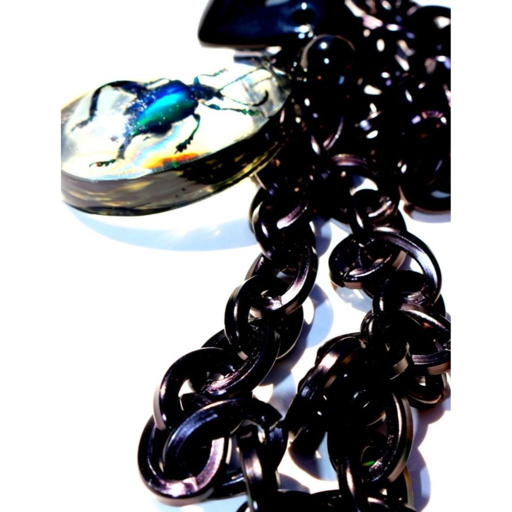 Sugar Gay Isber Jewelry Scarab Bugs Collection Resin Chain Pendant Necklace